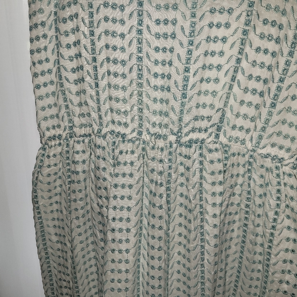 Jessica Simpson Maxi Sundress Eyelet Lace Ruffled Strap sz SMALL boho - Picture 3 of 6
